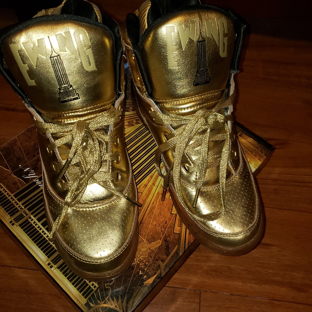 Patrick Ewing Metallic Gold Mens 8.5 "ALOYSIUS" 33 HI X